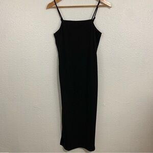 H&M NWT Solid Black 90s Style Slip Dress Size XS Little Black Dress